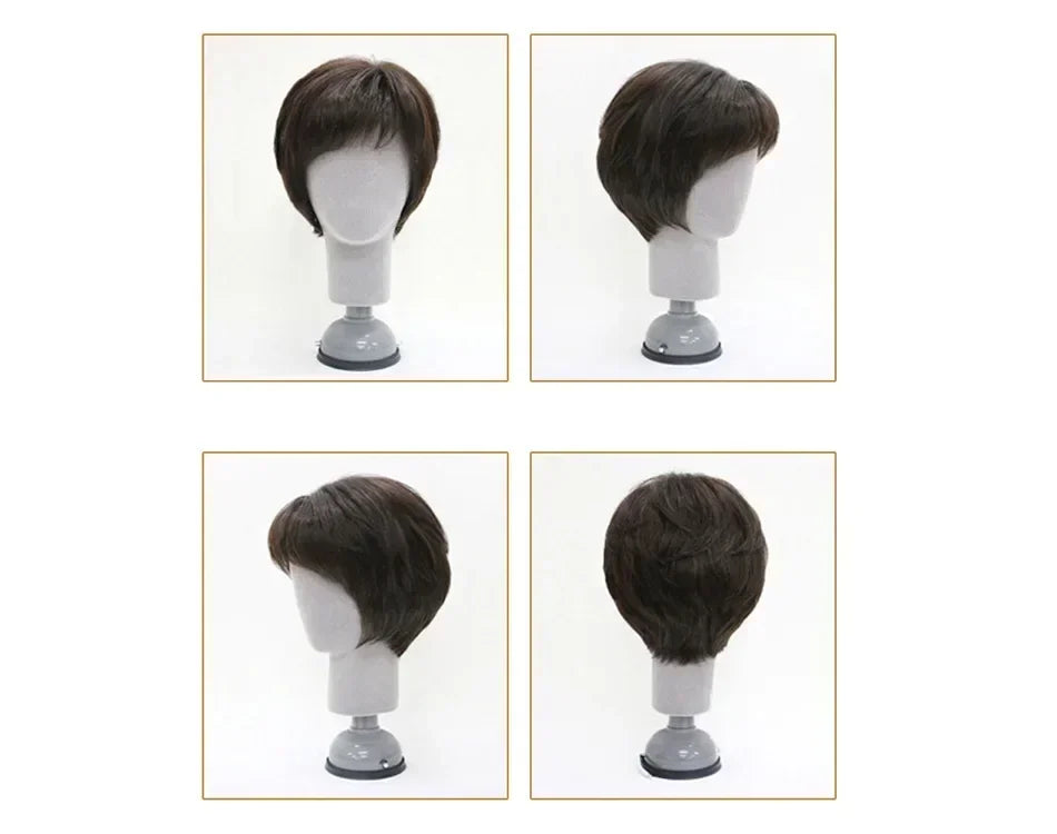 Human Hair Short Straight Wig