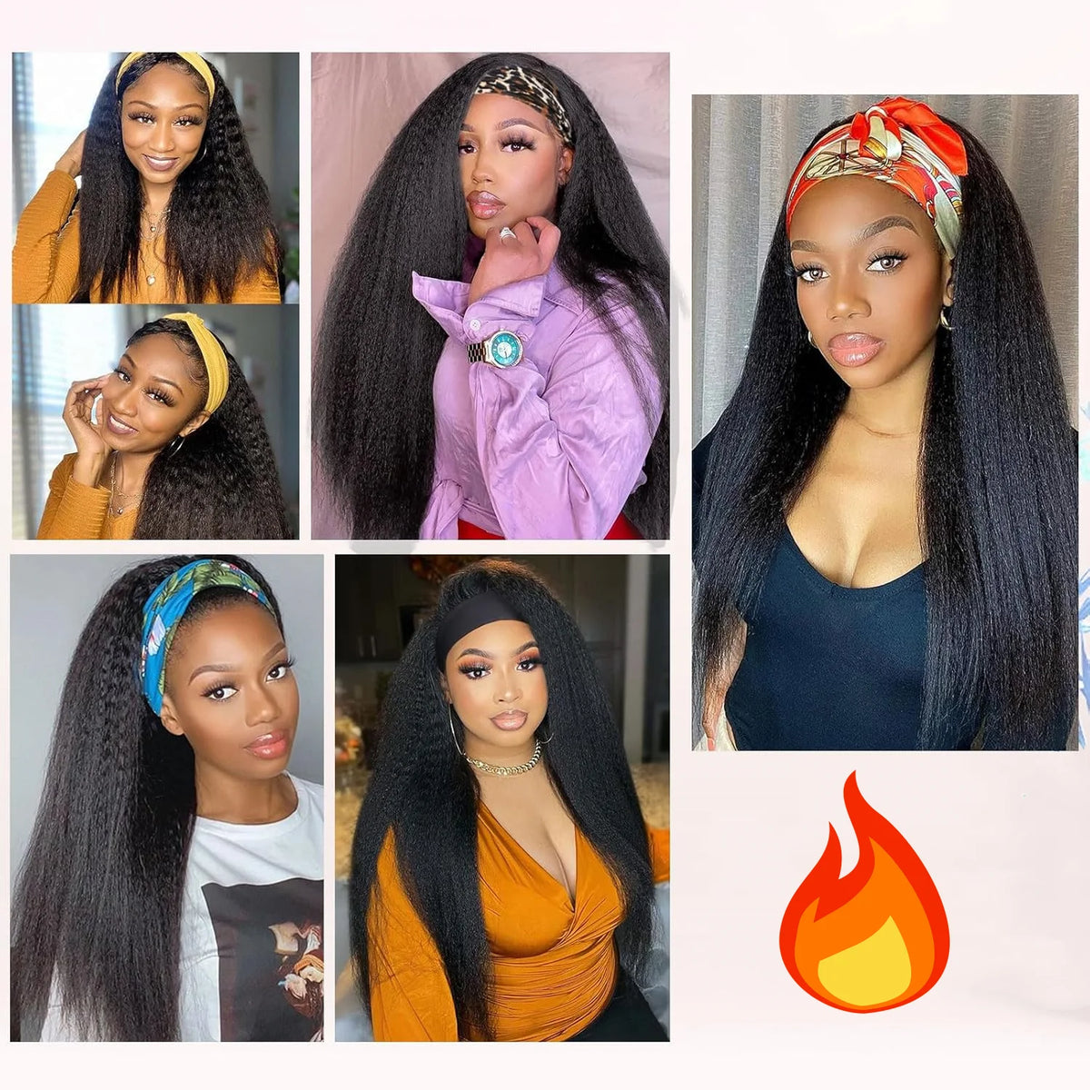 Long Kinky Half Wig