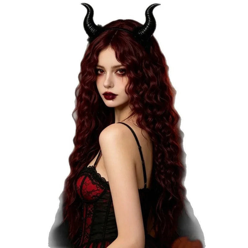 Burgundy Long Curly