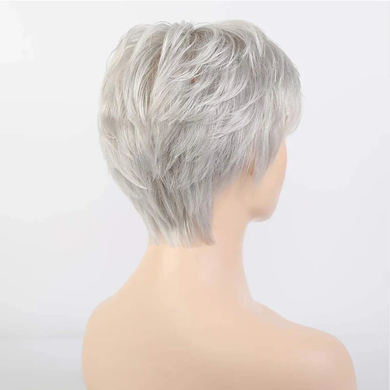 HAIRJOY Short Grey Wigs