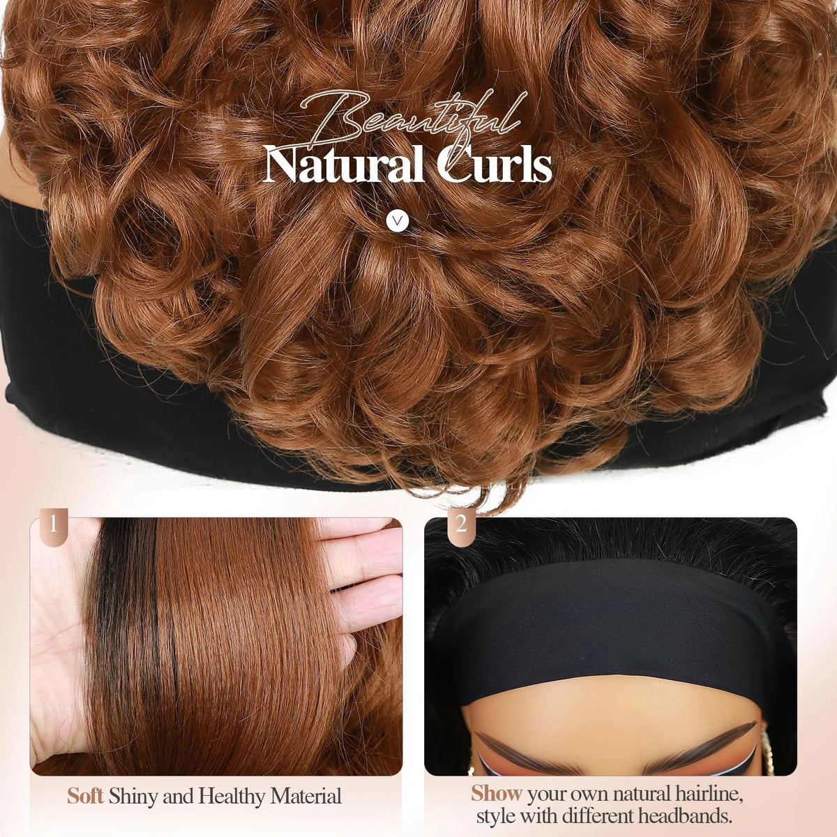 Yaki Curly Headband Wigs