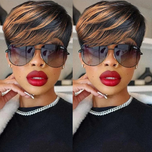 Ombre Color Highlight Short Pixie