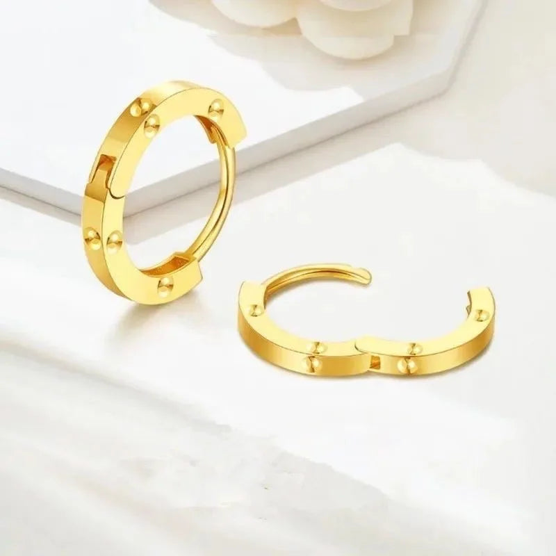 18K Gold Simple Earring  Women's