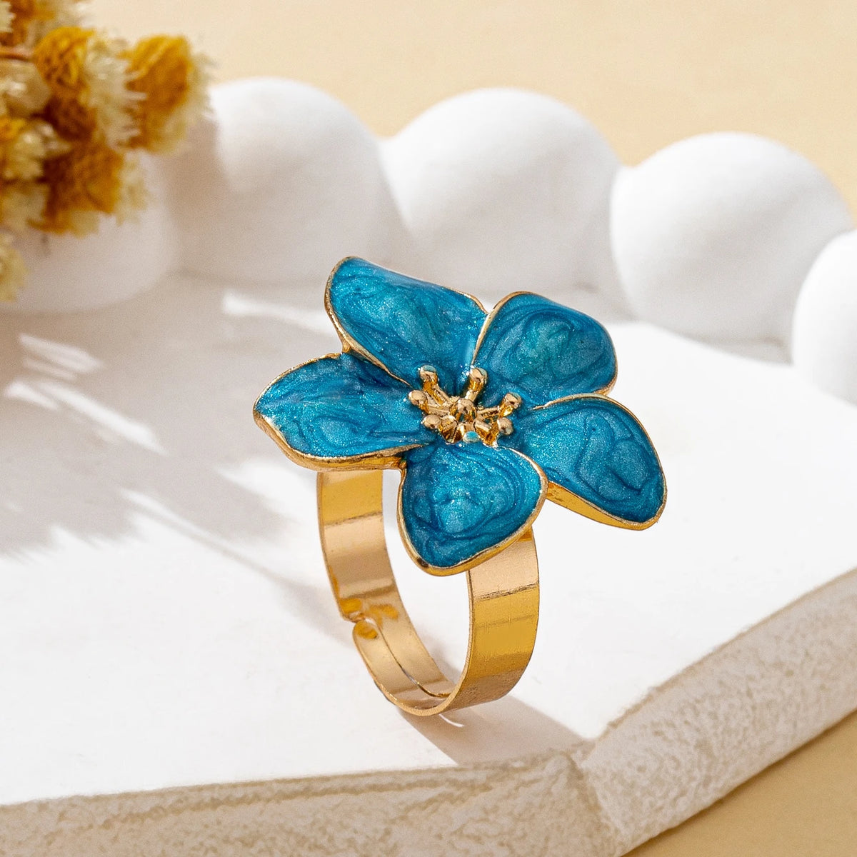 Open Ring with Flowers