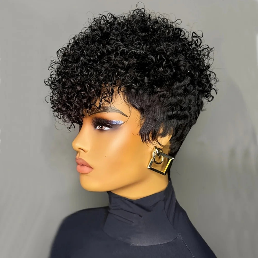 Short Natural Black Human