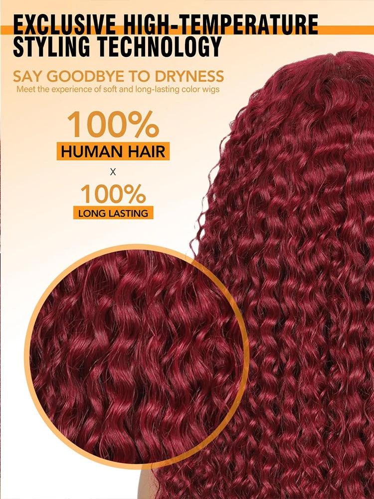 Burgundy Curly Wig