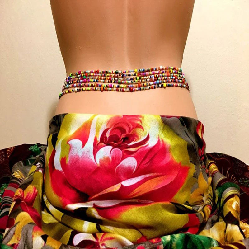 Women Layered Beaded Belly Chain
