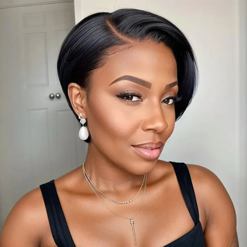 Burmese Hair Side Part Pixie