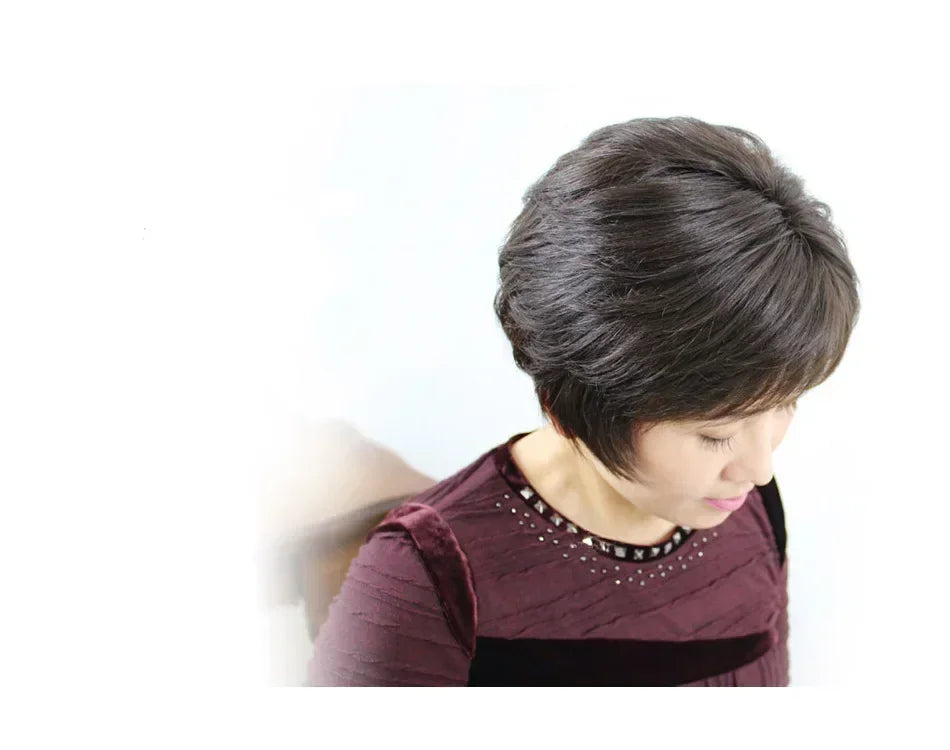 Human Hair Short Straight Wig