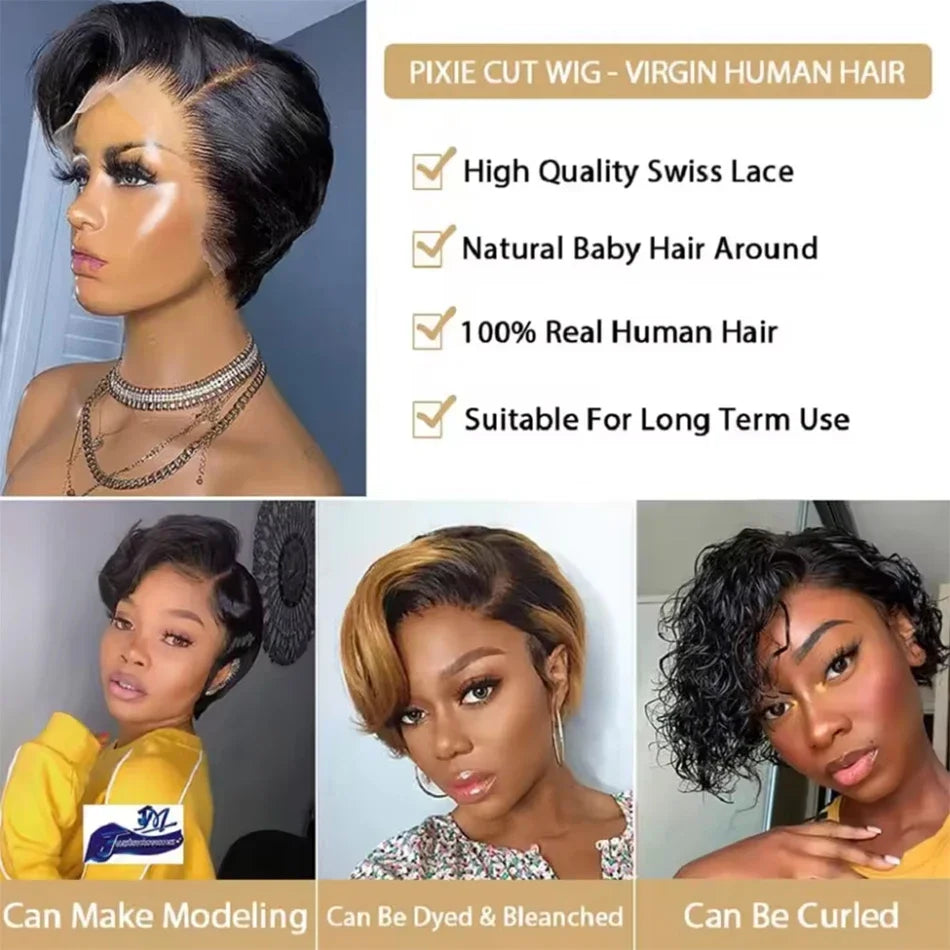 Burmese Hair Side Part Pixie