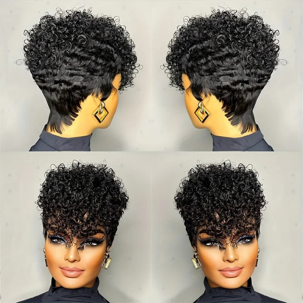 Short Natural Black Human