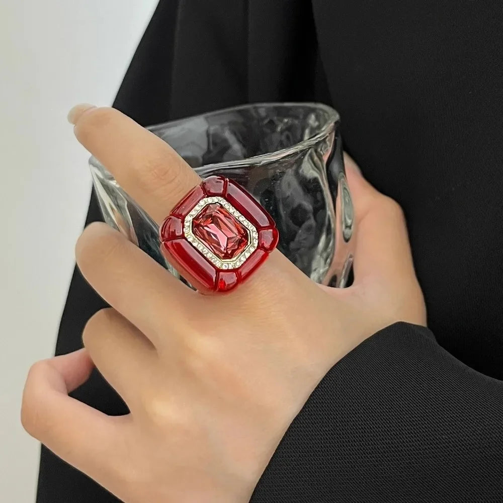 New Colorful Rhinestones Ring