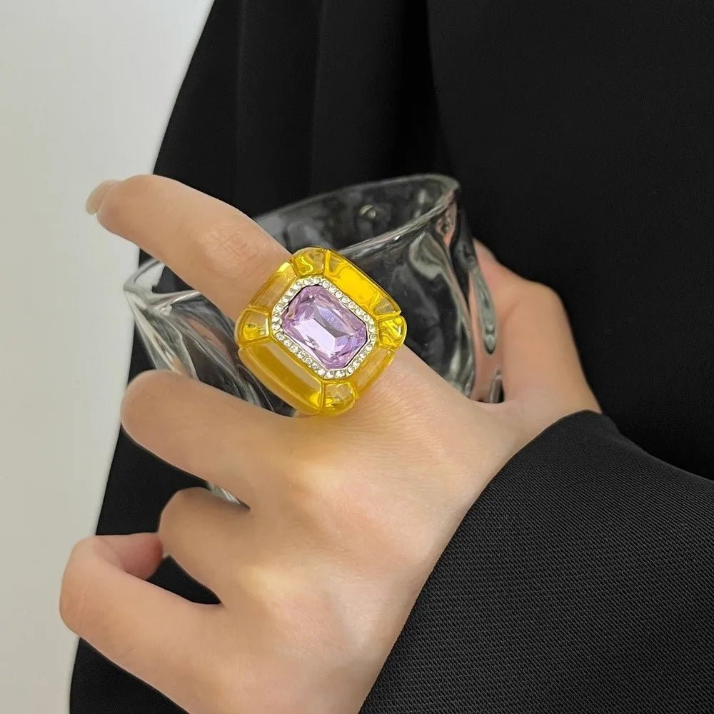 New Colorful Rhinestones Ring